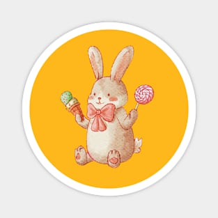 Rabbit with Treats! Magnet